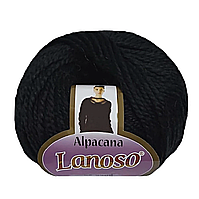 Lanoso ALPACANA (Ланосо Альпакана) № 3001 чорний (Пряжа вовна, альпака з акрилом, нитки для в'язання)