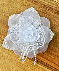 Бант для волосся Ø11 см резинка мікрофібра Ø3 см 10 шт./уп