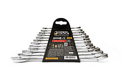 Ключі комбіновані MASTERTOOL MATT FINISH набір 12 шт (6/7/8/9/10/11/12/13/14/17/19/22 мм) CrV standard