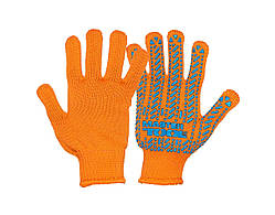 Рукавички трикотажні MASTERTOOL MASTER з ПВХ-малюнком 60% бавовна/40% поліестер 7 клас 3 нитки 90 гр