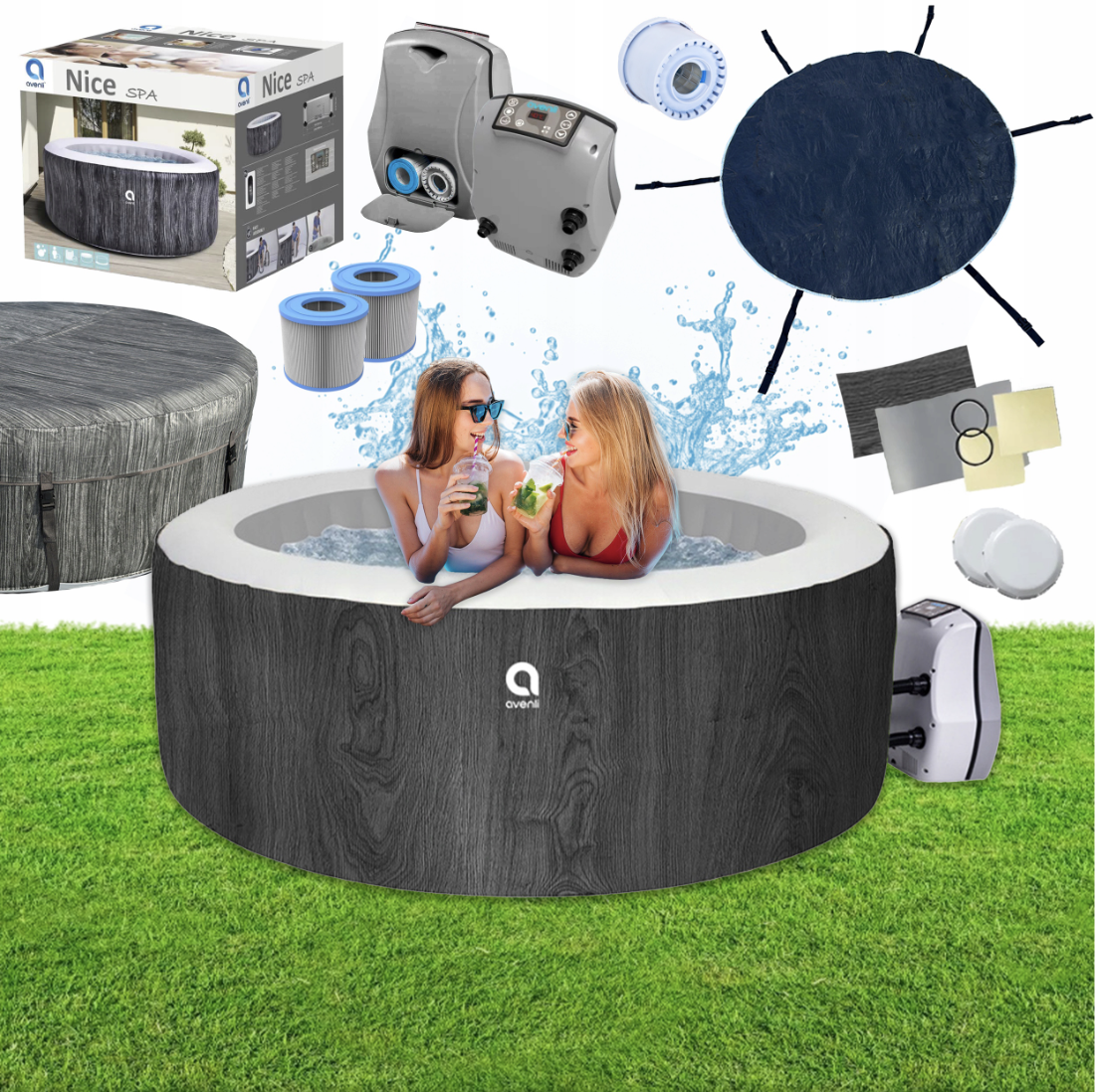 Надувне джакузі Avenli Vancouver 175×70 см, СПА-басейн з гідромасажем 800 л, на 2-4 особи, фото 1