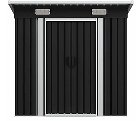 Металевий садовий сарай Bass Polska 1.2×1.9×1.8 м, сірий, господарський будиночок для інструментів