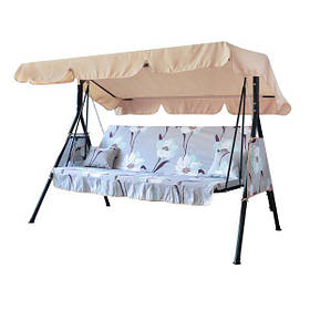 Садова гойдалка Дача Vitan розкладна тент бежевий