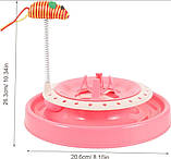 Іграшка трек для кішок з мишкою на пружині Cat Scratch Pen з 2 кульками Рожевий, фото 5