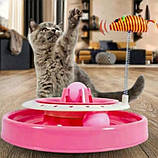 Іграшка трек для кішок з мишкою на пружині Cat Scratch Pen з 2 кульками Рожевий, фото 8