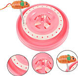 Іграшка трек для кішок з мишкою на пружині Cat Scratch Pen з 2 кульками Рожевий, фото 10