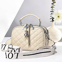 Женская сумка кроссбоди из экокожи, маленькая стильная сумка через плечо с текстильным ремешком, 3 отделения