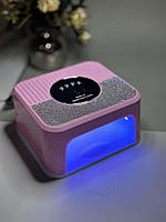 Лампа UV/LED для нігтів, 268 Вт рожева зі стразами