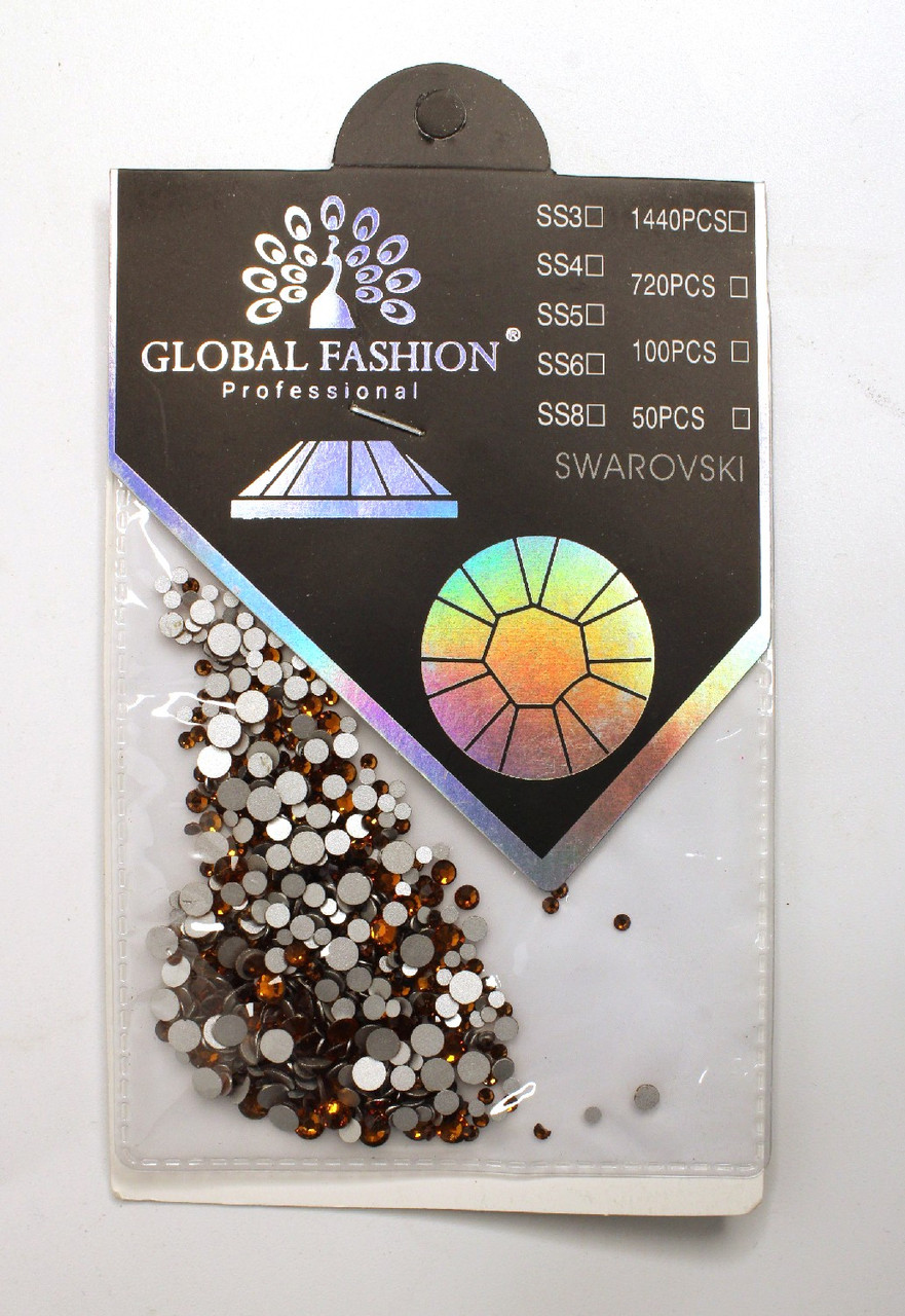 Декор для нігтьового дизайну, камені, розмір різний, Топаз, 720 шт, фото 1