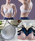 Дихаючий бюстгальтер WeiyeSi без поролону, в рубчик, 4-ка