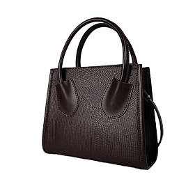 Сумка жіноча "Пінаколада" натуральна шкіра, коричнеа (шоколад)  з тисненням рептилія