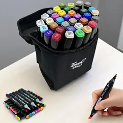Маркер Скетч 36 шт двосторонній для малювання та скетчингу в кейсі | Sketch Marker 36 кольорів