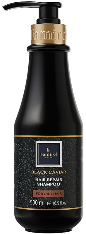 Шампунь для жирного волосся з екстрактом чорної ікри Famirel, 500 мл, фото 1