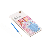 Альбом для розфарбовування акварельними фарбами розмальовка з пензликом для творчості та живопису "Princess", фото 3