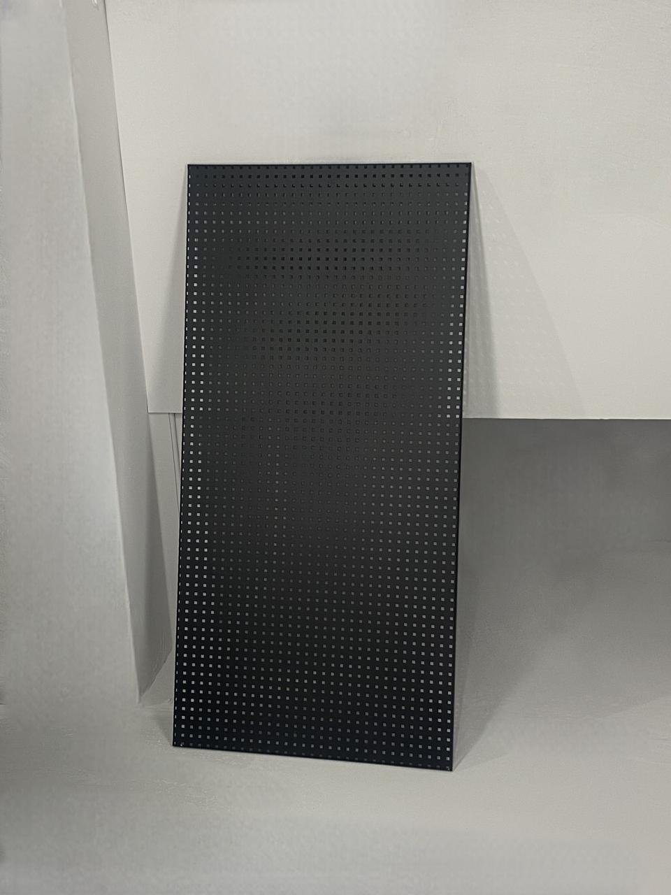 Металевий перфораційний лист (панель) с загибом чорного кольору 100*100 см, фото 1