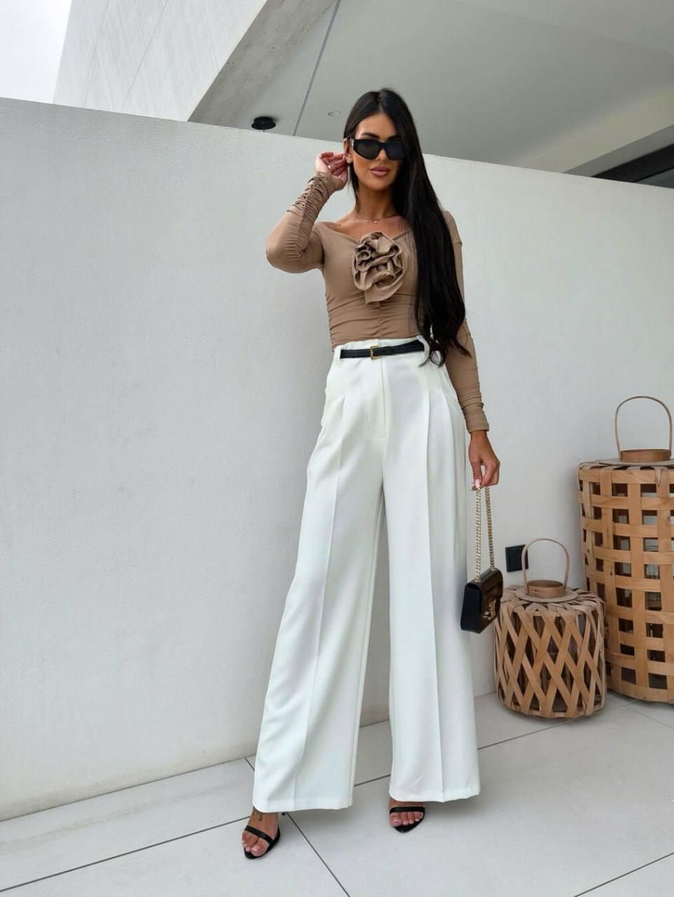 Жіночі штани Палацо; Кольори: Беж, Графіт, Чорний, Білий, Світло-сірий; Розміри: 42-44, 46-48, 50-52 ;, фото 1