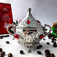 Турецька лукумниця цукорниця Arsal з міддю східна з ручками і кришкою з ложкою