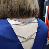 Сукня J.LONDON шовк довгий рукав нитка стрази 44 індиго, фото 5