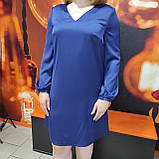 Сукня J.LONDON шовк довгий рукав нитка стрази 44 індиго, фото 9