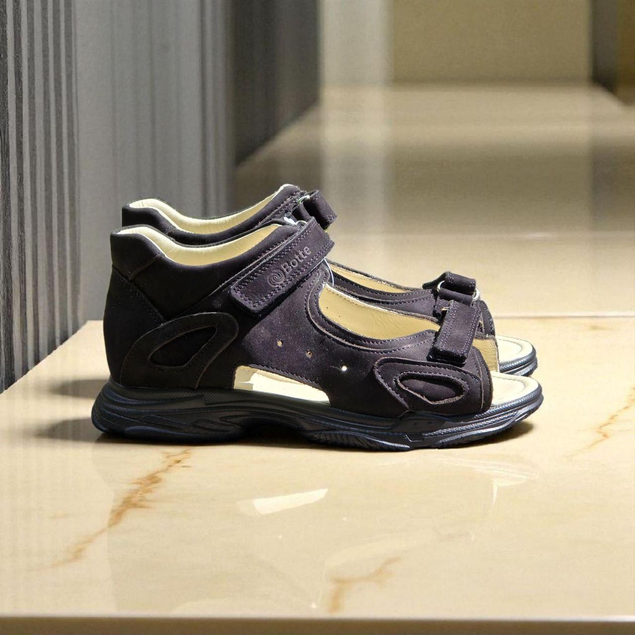 Дитячі підліткові ортопедичні босоніжки на липучках з натуральної шкіри 35 розмір, фото 1