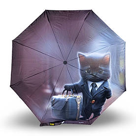 Дитяча парасолька складна автоматична Fiaba, Котик з валізою