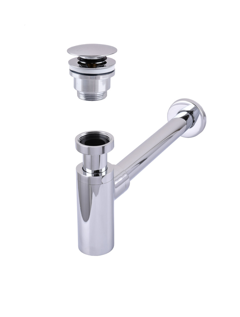 Сифон з донним клапаном латунний 1 1/4" Globus Lux GSB-32-125-04A хром, фото 1