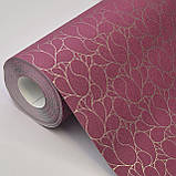 Шпалери вінілові 10.05 × 0.53 м Marburg Messina 55420, рожеві однотонні для спальні, вітальні, кабінету, фото 2