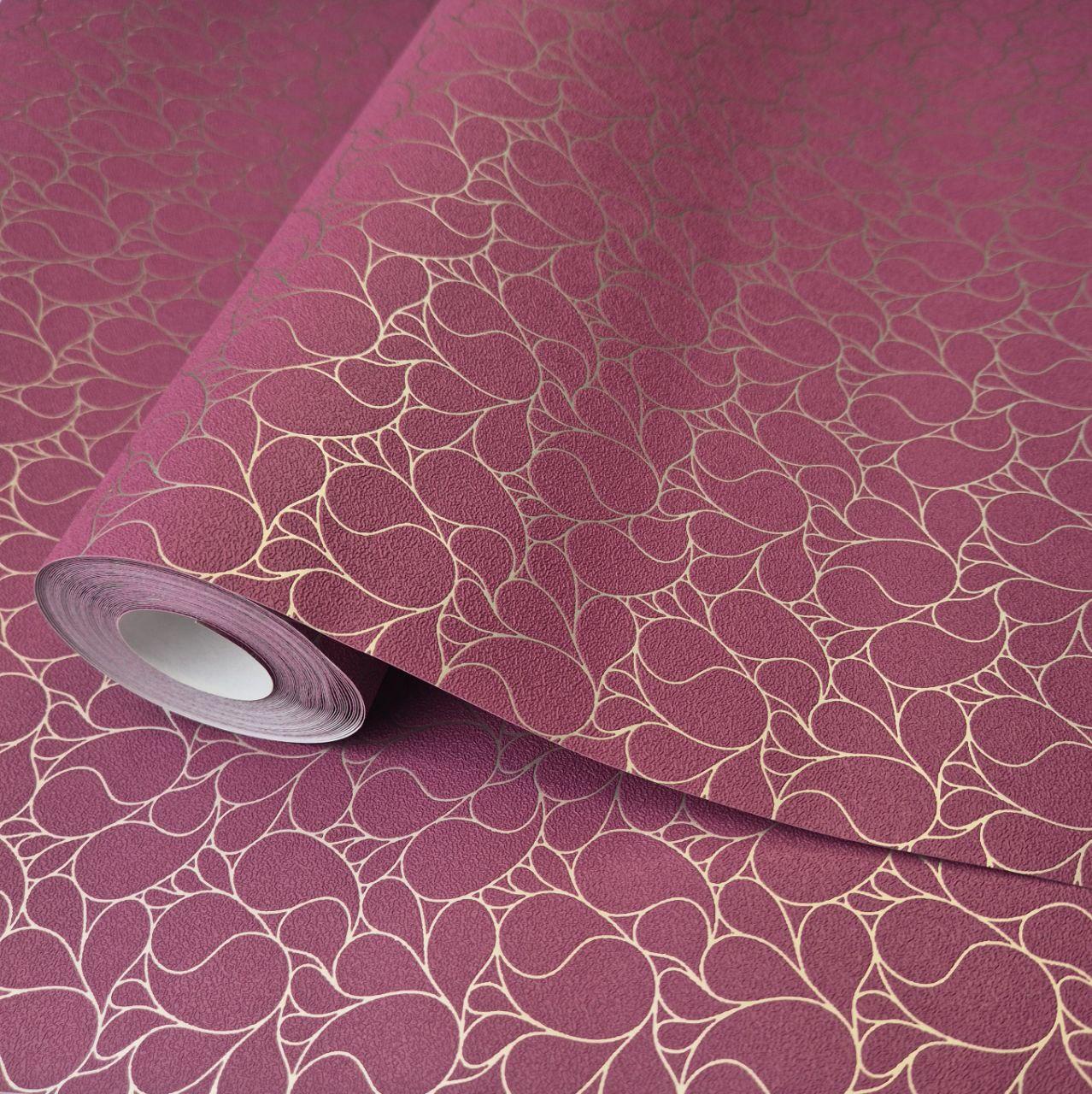 Шпалери вінілові 10.05 × 0.53 м Marburg Messina 55420, рожеві однотонні для спальні, вітальні, кабінету, фото 1