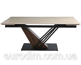 Стіл FERNANDO CERAMIC 180(240)*90 травертин мат/темний горіх, фото 3