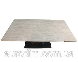 Стіл FERNANDO CERAMIC 180(240)*90 травертин мат/темний горіх, фото 4