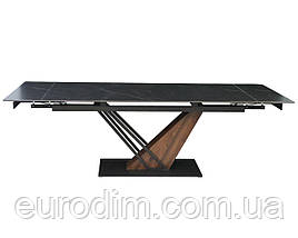 Стіл FERNANDO CERAMIC 180(240)*90 чорний мат/темний горіх, фото 2