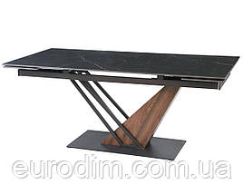 Стіл FERNANDO CERAMIC 180(240)*90 чорний мат/темний горіх, фото 3