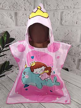 Дитяче пляжне пончо Принцеса