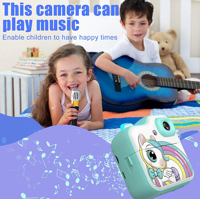 Фотоапарат з моментальним друком для дітей Цифрова камера з термопринтером ч/б фото відео ігри термопапір