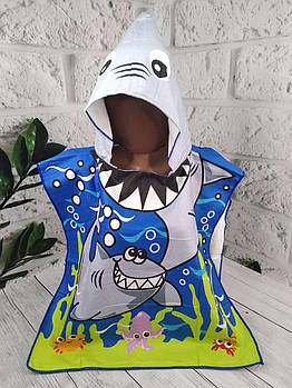 Дитяче пляжне пончо SHARK
