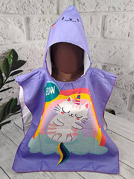 Дитяче пляжне пончо Котик MEOW