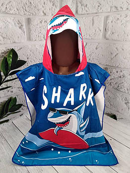Дитяче пляжне пончо SHARK