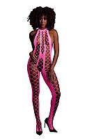 Бодистокинг - Ouch! Bodystocking With Halterneck Pink, XS/XL Sexual Fantasy