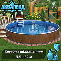 Комплект каркасного басейну Mountfield Azuro 400DL 3.6*1.2 м з пісочним фільтром