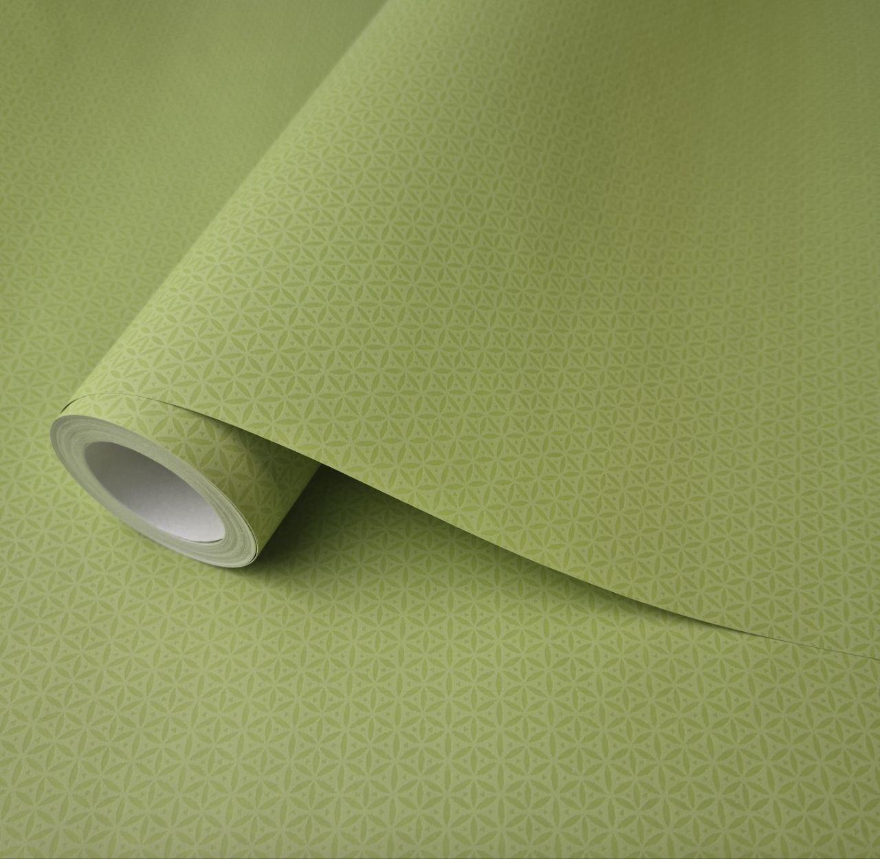 Шпалери вінілові 10.05 × 0.53 м Marburg 4 Woman 54063, салатові з дрібним візерунком для спальні, вітальні, кухні, фото 1