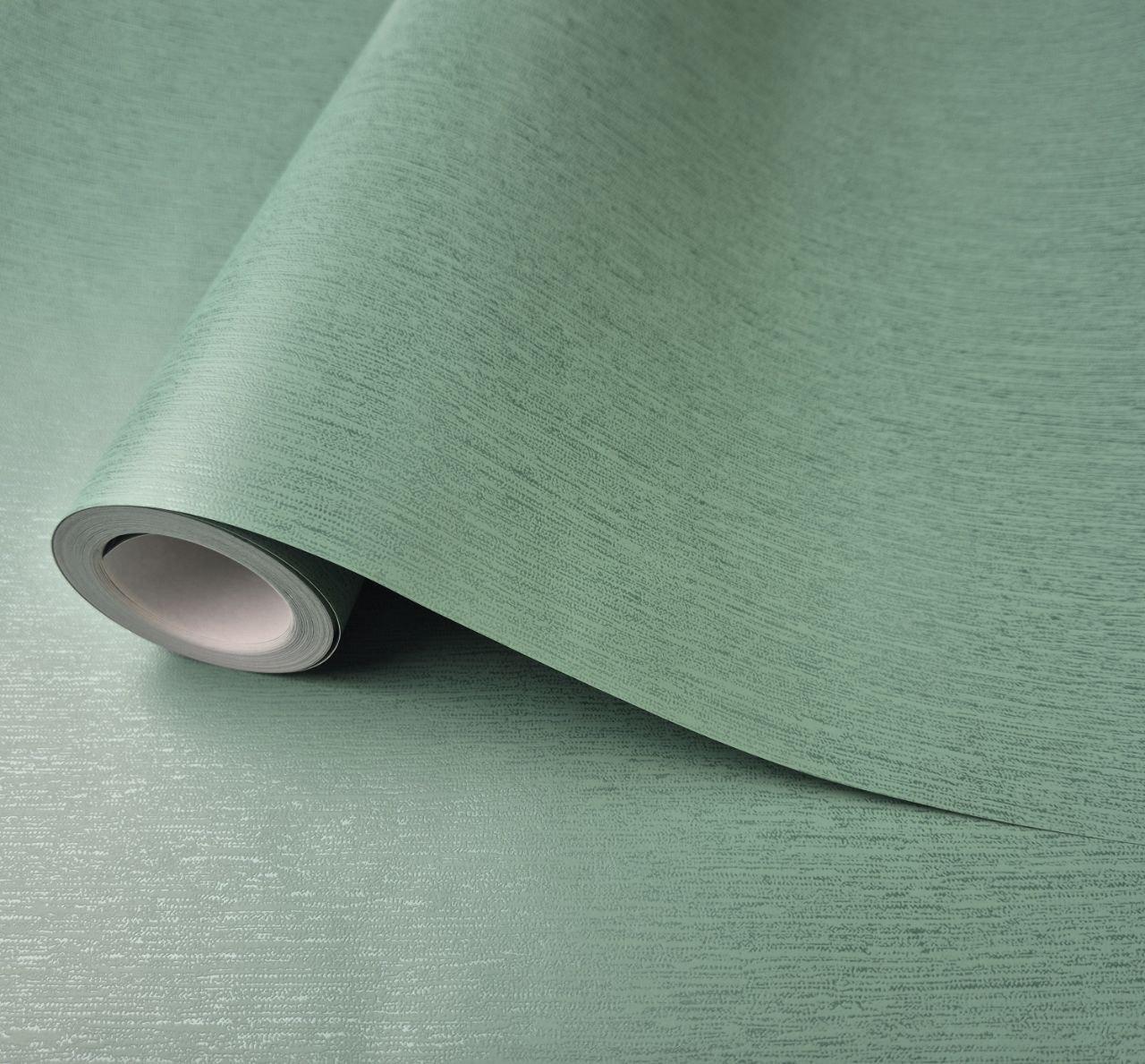 Шпалери вінілові 10 × 0.53 м Marburg Astoria 53731, зелені однотонні для кухні, спальні, вітальні, кабінету, фото 1