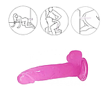 Фалоімітатор на присосці 15 см Рожевий реалістик, Штучний член для вагінальної стимуляції анальної, інтимні іг, фото 6