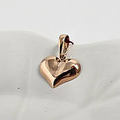 Золота підвіска сердечко гладка без каменів