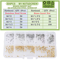 Термогайки+Гвинти DIN7985 М1.0мм Набір 500 шт Для 3D Друку та Моделювання Spec (SP-16910500)