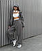 Стильний жіночий осінній базовий прогулянковий костюм широкі штани спортивна кофта худи на блискавці, фото 6