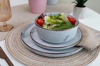 Сервіз Ardesto Marmo MRW 24 предмети білий, фото 4