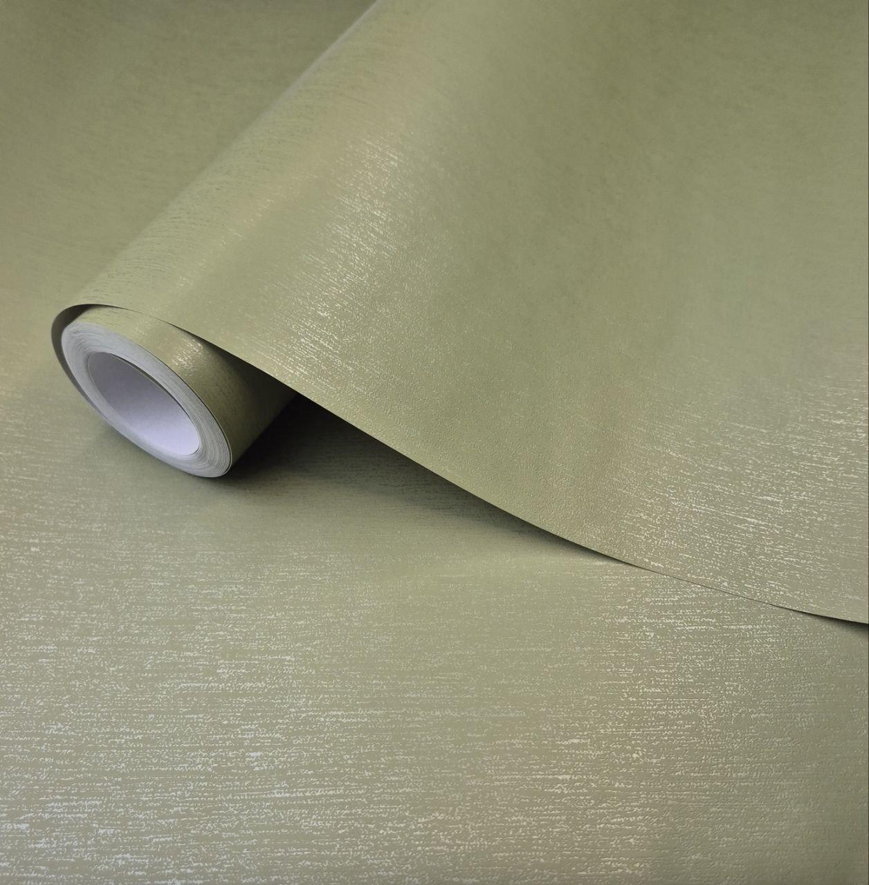 Шпалери вінілові 10.05 × 0.53 м Marburg Astoria 53737, салатові однотонні для спальні, вітальні, кухні, фото 1