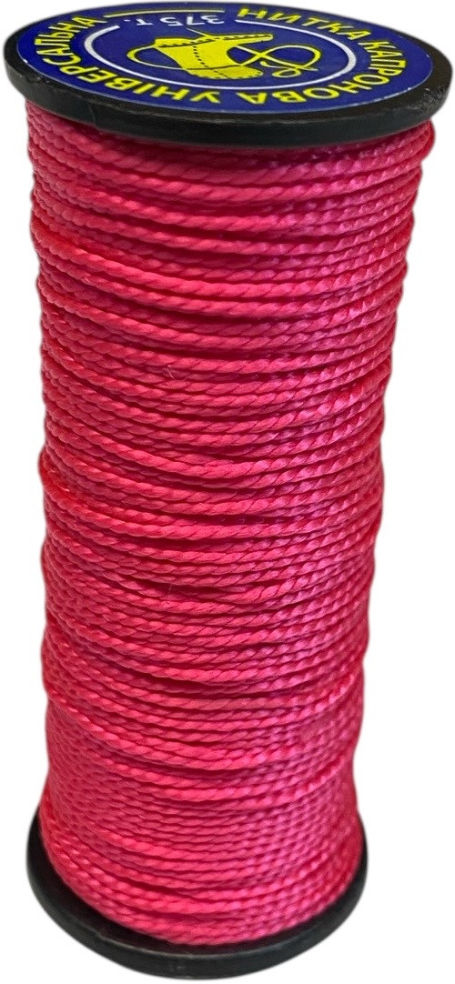 Нитка капронова для ручного шиття підошви, взуття, шкіри, документів текс-375 100м. Яскраво-рожевий, фото 1