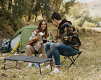 Складаний туристичний стіл 60x40x26,5 см Чорний, фото 4