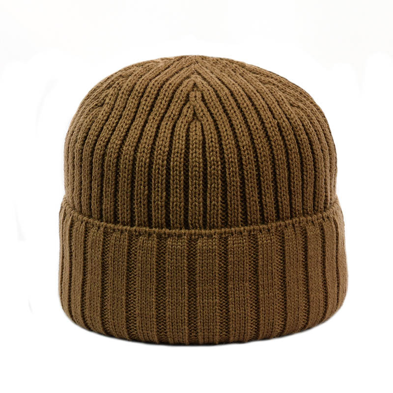 Зимова шапка з відворотом 2*1 кемел